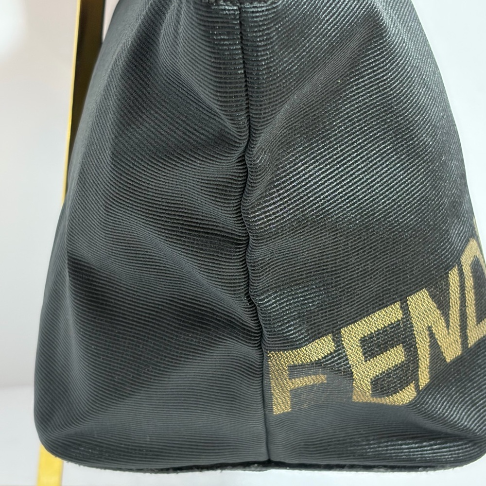 Fendi Black Tote with Brown Lettering - Picture 5 of 15